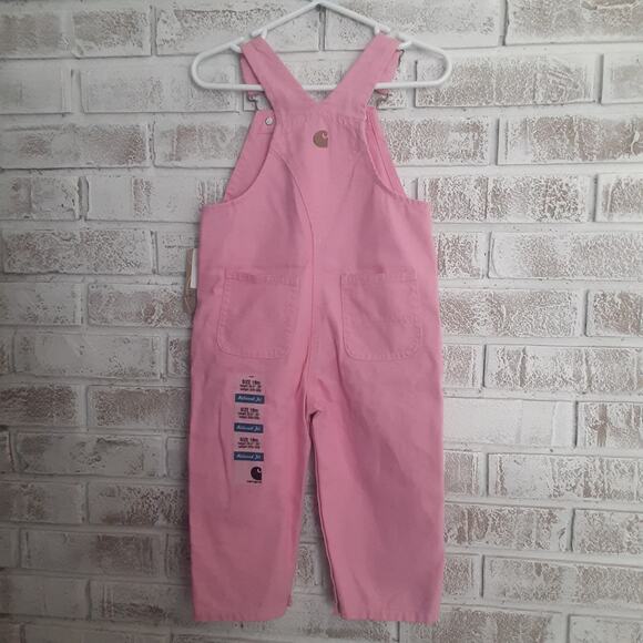 Carharrt Bib Overalls Pink NWT 18mos Adorable Snap Leg - Picture 9 of 9